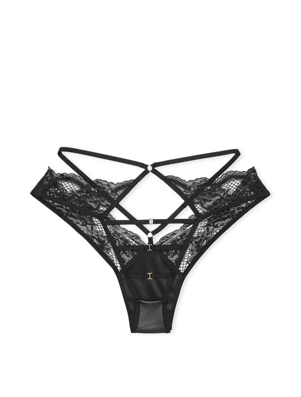 Трусики Victoria's Secret Very Sexy Fishnet Floral Open Back Brazilian Panty_3