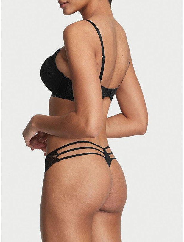 Комплект Білизни Victoria's Secret Very Sexy Fishnet Lace Unlined Low-Cut Demi Bra & Very Sexy Lace-Trim Thong Panty_7
