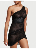 Нічна Сорочка Victoria's Secret Faux Leather & Fishnet Corset Dress_1