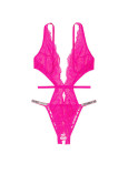 Боді Тедді Victoria's Secret Very Sexy Unlined Lace Shine Strap Crotchless Teddy_1