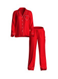 Піжама Victoria's Secret Signature Satin Heart Long Pajama Set_3