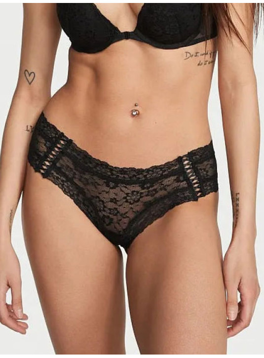 Трусики Чікі Мереживні Victoria's Secret The Lacie Lace-Up Cheeky Panty