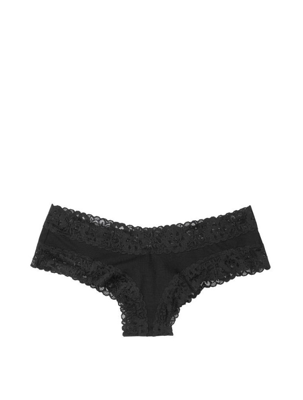 Бавовняні Трусики Чікі Victoria's Secret Lace Waist Cotton Cheeky Panty_3