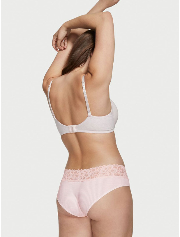 Бавовняні Трусики Хіпхагер з Мереживом Victoria's Secret Lace Waist Cotton Hiphugger Panty_3