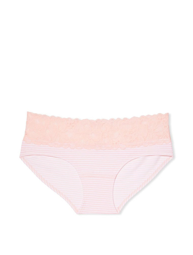 Бавовняні Трусики Хіпхагер з Мереживом Victoria's Secret Lace Waist Cotton Hiphugger Panty_4