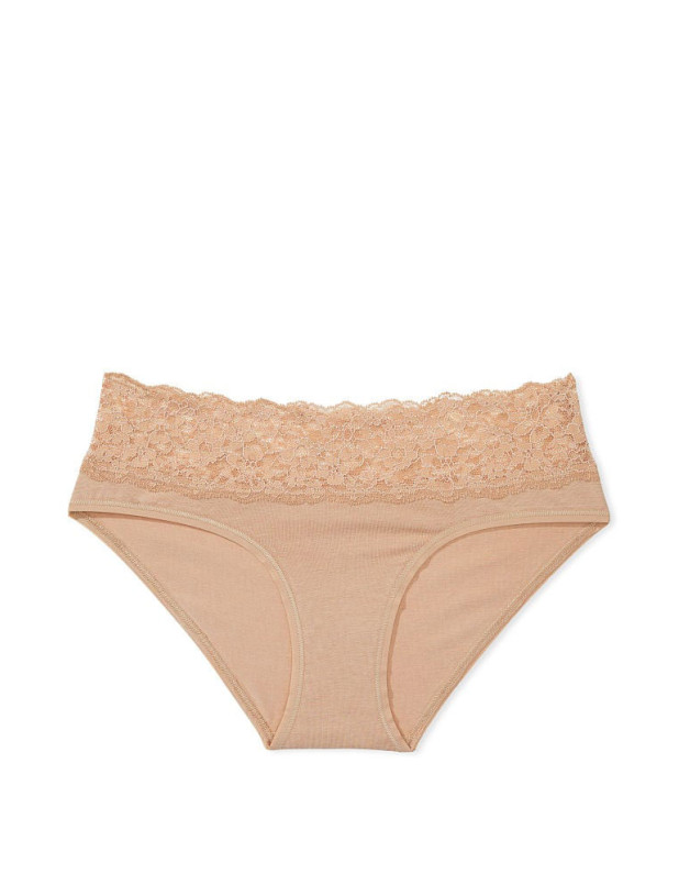 Бавовняні Трусики Хіпхагер з Мереживом Victoria's Secret Lace Waist Cotton Hiphugger Panty_3