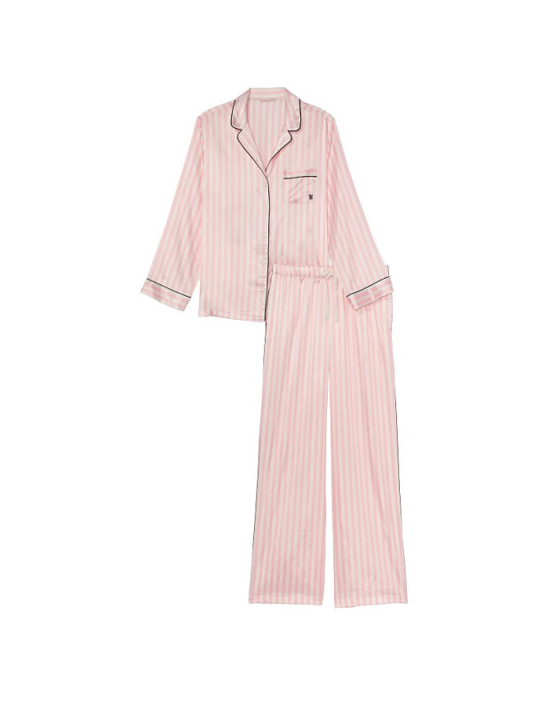 Піжама Сатинова Victoria's Secret Satin Long Pajama Set_2