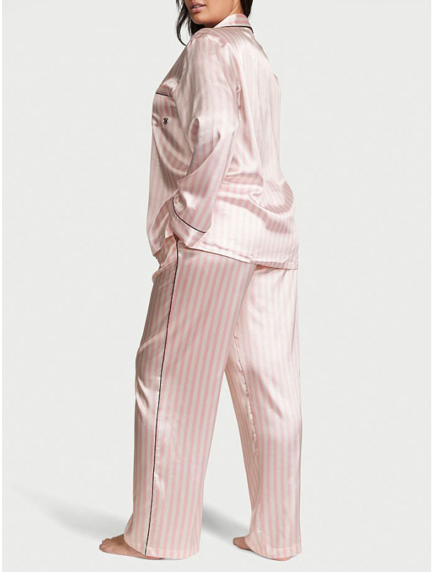 Піжама Сатинова Victoria's Secret Satin Long Pajama Set_3