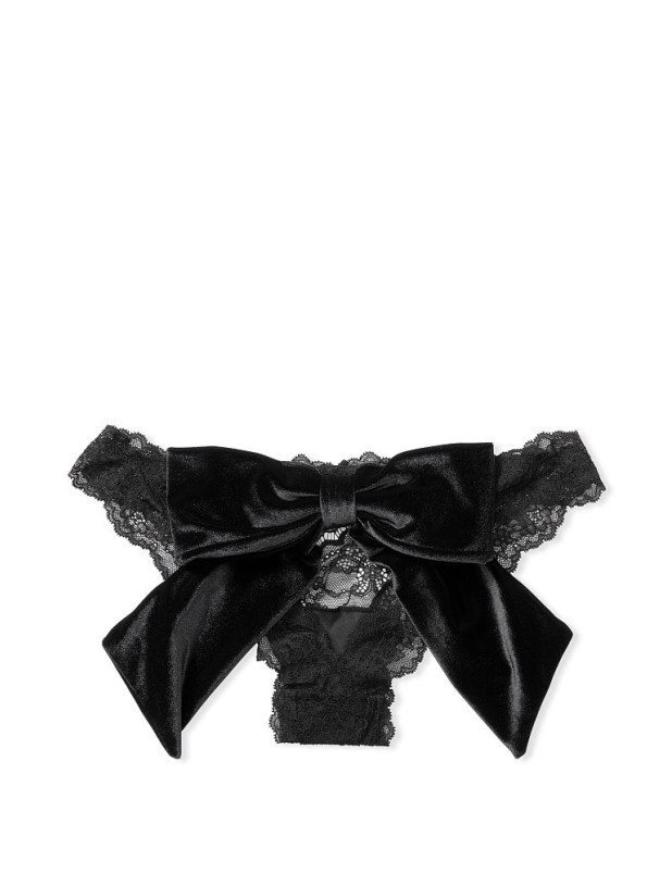 Трусики Victoria's Secret Dream Angels Lace & Velvet Bow Ouvert Cheekini Panty_2