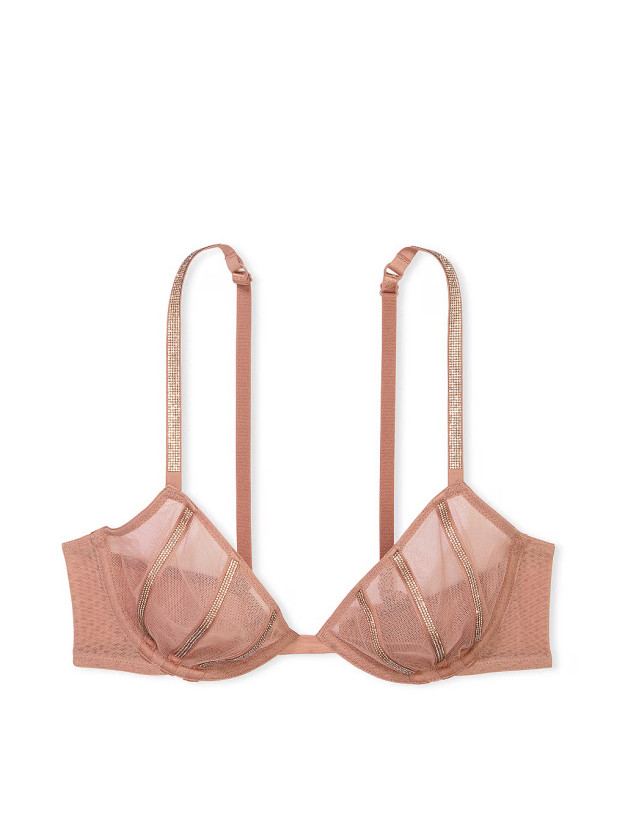 Бюстгальтер зі Стразами Victoria's Secret Very Sexy Sheer Shine Low-Cut Demi Bra_3