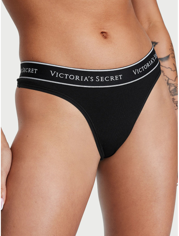 Трусики Стрінги Victoria's Secret Logo Cotton Thong Panty_2