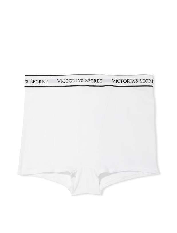 Бавовняні Трусики Шортики Victoria's Secret Logo Cotton High-Waist Boyshort Panty_3