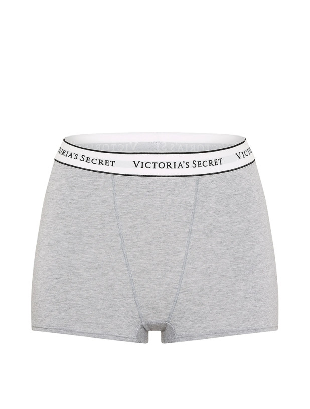 Бавовняні Трусики Шортики Victoria's Secret Logo Cotton High-Waist Boyshort Panty_3