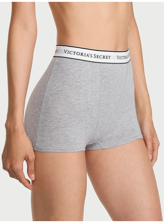 Бавовняні Трусики Шортики Victoria's Secret Logo Cotton High-Waist Boyshort Panty