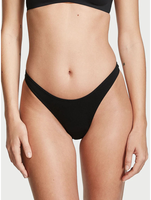 Хлопковые Трусики Стринги Victoria's Secret Stretch Cotton High-Leg Scoop Thong Panty_2