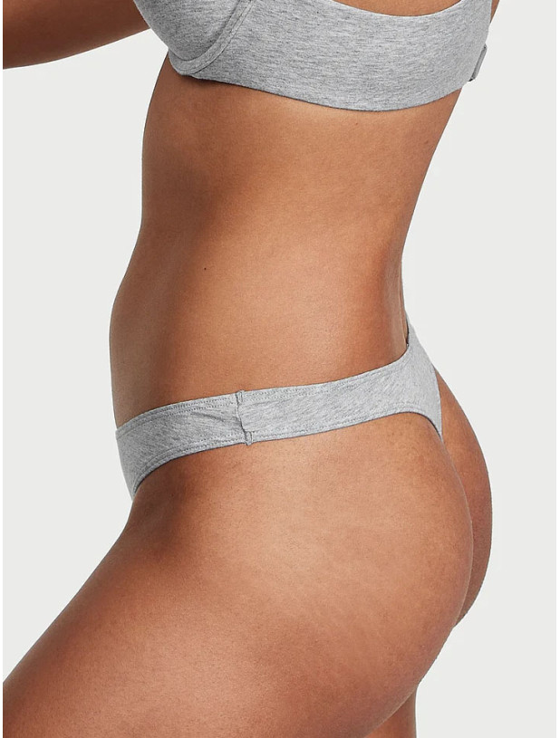 Хлопковые Трусики Стринги Victoria's Secret Stretch Cotton High-Leg Scoop Thong Panty_2