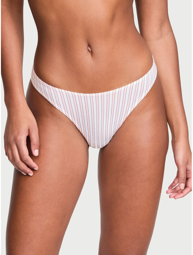 Хлопковые Трусики Стринги Victoria's Secret Stretch Cotton High-Leg Scoop Thong Panty_2
