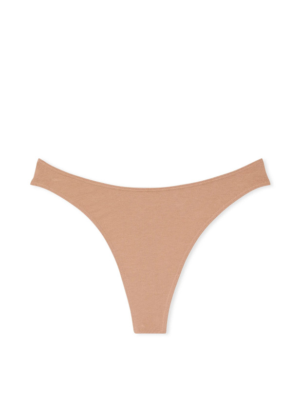 Хлопковые Трусики Стринги Victoria's Secret Stretch Cotton High-Leg Scoop Thong Panty_3