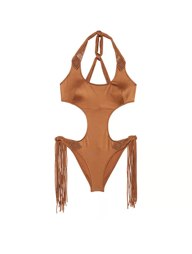 Суцільний Купальник Victoria's Secret з Вирізами та Бахромою Swim VS Archives Swim Macrame Fringe Monokini One-Piece Swimsuit_3