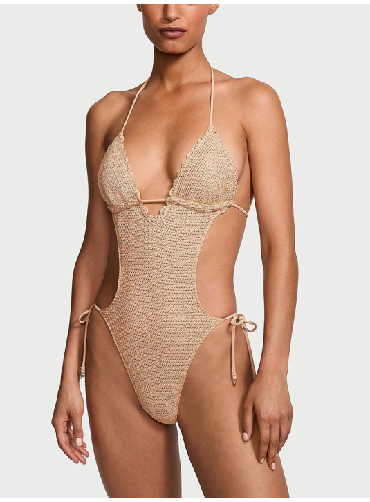 Суцільний Купальник Монокіні В'язаний Victoria's Secret Swim Crochet Monokini One-Piece Swimsuit