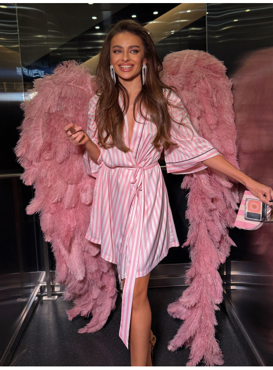 Халат Victoria's Secret Satin Short Piped Robe