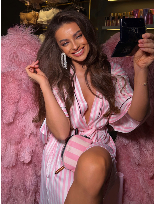 Халат Victoria's Secret Satin Short Piped Robe_4