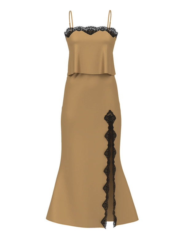 Набір Топ та Спідниця Victoria's Secret Dream Angels Satin Lace-Trim Cropped Top & Slip Skirt Set_3