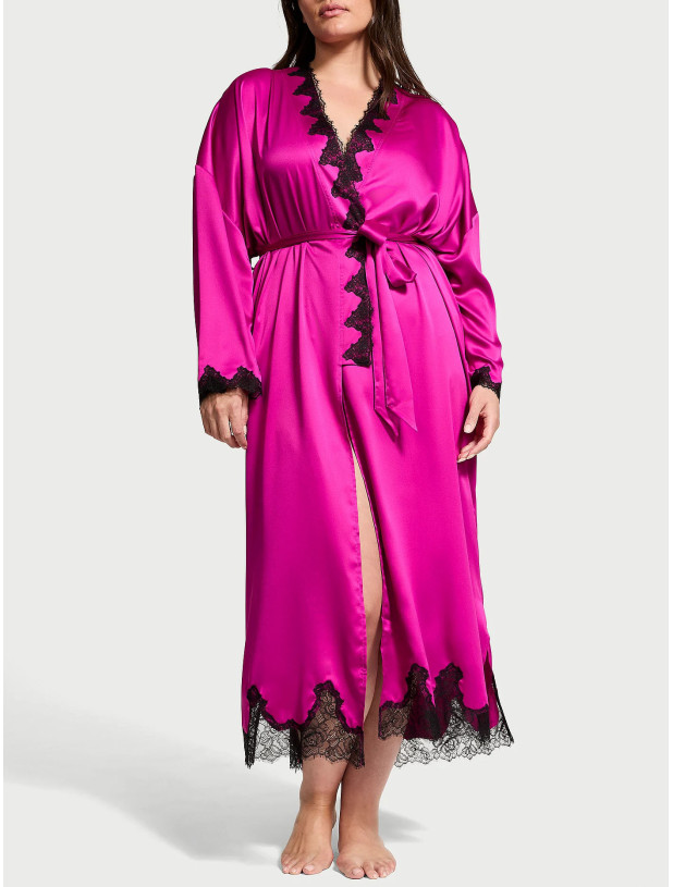 Халат Victoria's Secret Satin & Rose Lace Open-Back Long Robe_2