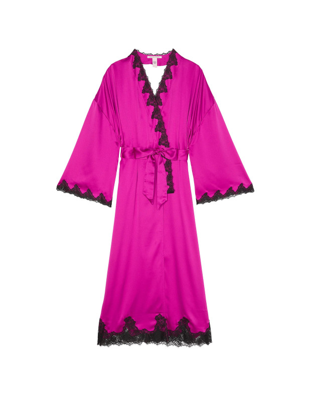 Халат Victoria's Secret Satin & Rose Lace Open-Back Long Robe_3