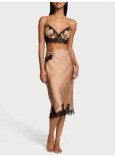 Набір Бюстгальтер-Бралет та Спідниця Міді Victoria's Secret Satin Rose Lace-Trim Bralette & Midi Skirt Set_1