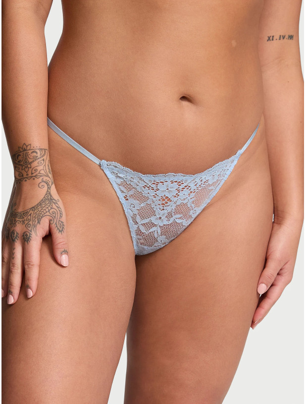 Трусики Стрінги Мереживні Victoria's Secret Dream Angels Twinkle Bow Lace V-String Panty_4