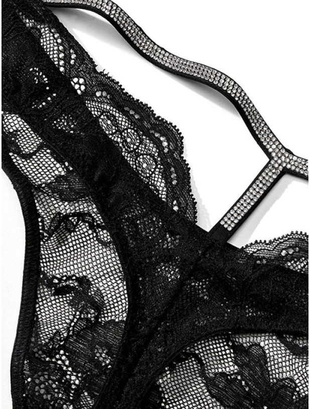 Трусики зі Стразами Victoria's Secret Very Sexy Shine Strap Cutout Back Thong Panty_5