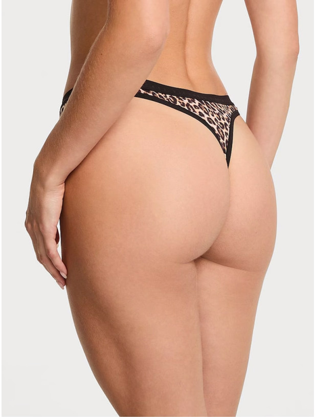 Бавовняні Трусики Стрінги Victoria's Secret Stretch Cotton High-Leg Scoop Thong Panty_2