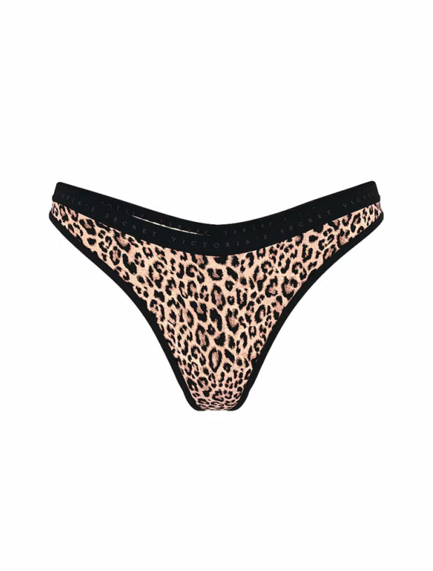 Бавовняні Трусики Стрінги Victoria's Secret Stretch Cotton High-Leg Scoop Thong Panty_3