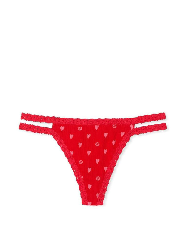 Бавовняні Трусики Стрінги Victoria's Secret PINK Wink Strappy Thong Panty_3