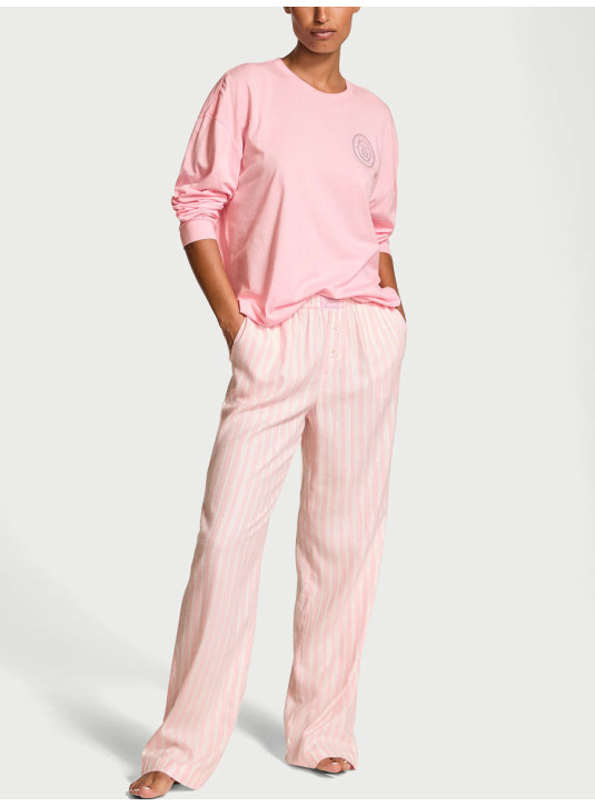Піжама Фланелева Victoria's Secret Flannel Long-Sleeve Tee-Jama Set