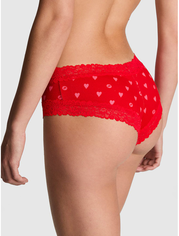 Бавовняні Трусики Чікі Victoria's Secret PINK Wink Lace-Trim Cheeky Panty_2