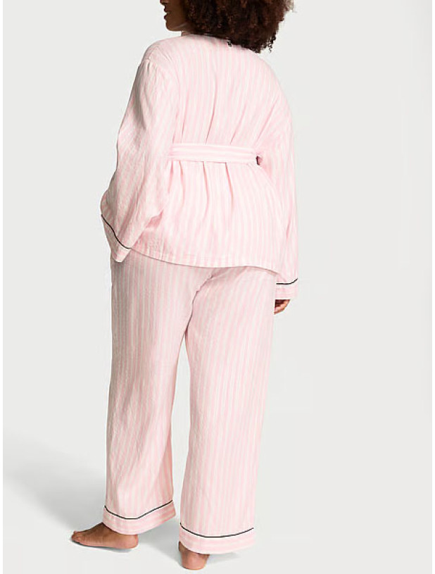 Піжама Фланелева Victoria's Secret Flannel Wrap Long Pajama Set_3