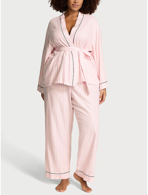 Піжама Фланелева Victoria's Secret Flannel Wrap Long Pajama Set_2