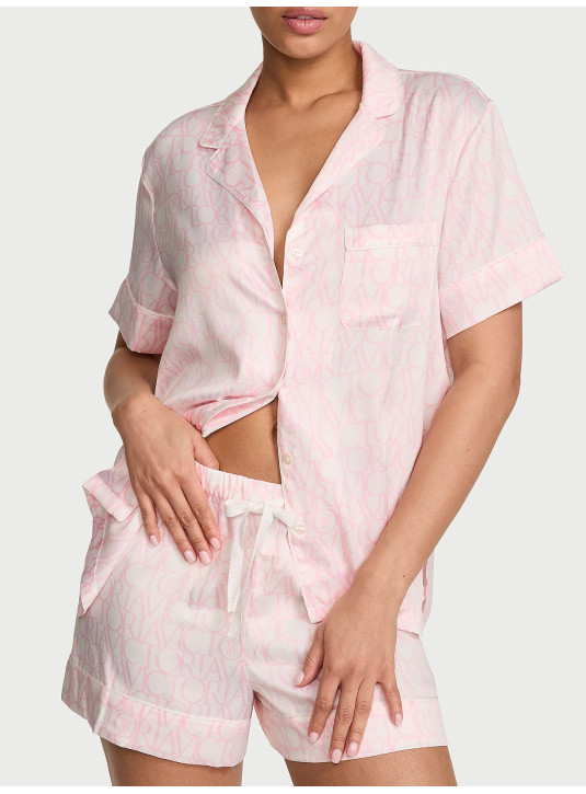 Піжама з Шортами Victoria's Secret Signature Satin Short Pajama Set
