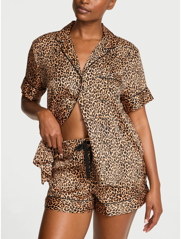 Пижама с Шортами Victoria's Secret Signature Satin Short Pajama Set_2