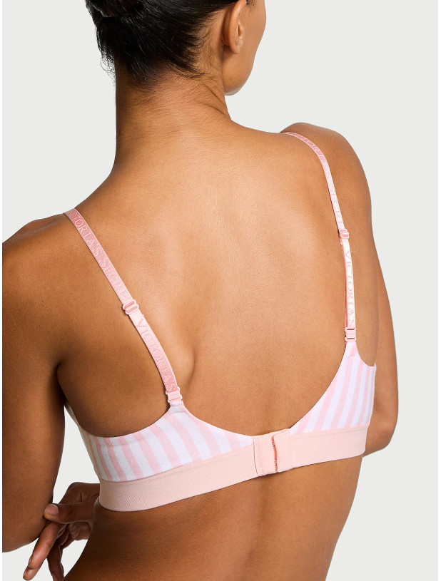 Комплект Білизни Victoria's Secret The T-Shirt Shine Patch Lightly Lined Wireless Bra & Logo Cotton Shine Patch Thong Panty_4