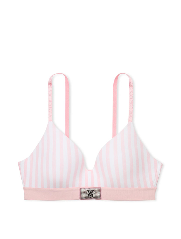 Комплект Білизни Victoria's Secret The T-Shirt Shine Patch Lightly Lined Wireless Bra & Logo Cotton Shine Patch Thong Panty_7