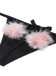 Трусики Стрінги Victoria's Secret Dream Angels Satin Pom Pom V-String Panty_2