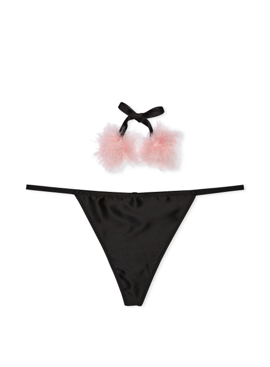 Трусики Стрінги Victoria's Secret Dream Angels Satin Pom Pom V-String Panty