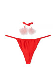 Трусики Стрінги Victoria's Secret Dream Angels Satin Pom Pom V-String Panty_2