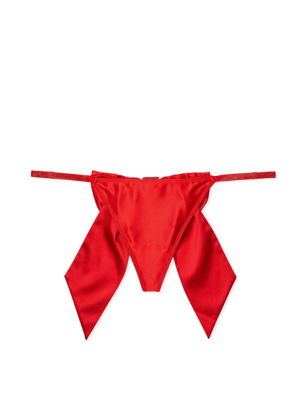 Трусики Victoria's Secret Dream Angels Satin Twinkle Bow V-String Panty_4