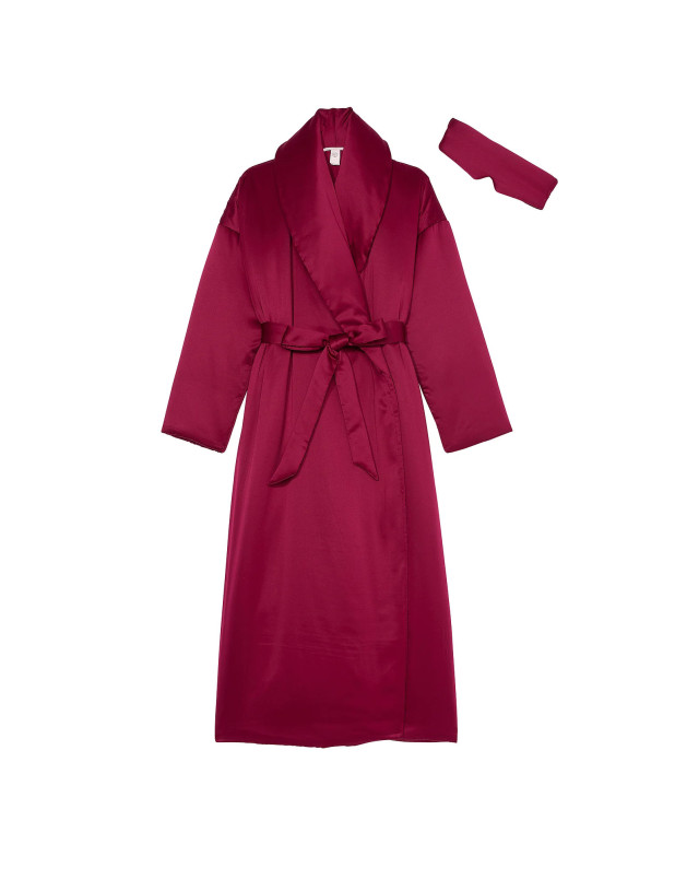 Халат и Маска для Сна Victoria's Secret Dream Satin Duvet Robe & Eye Mask Set_3