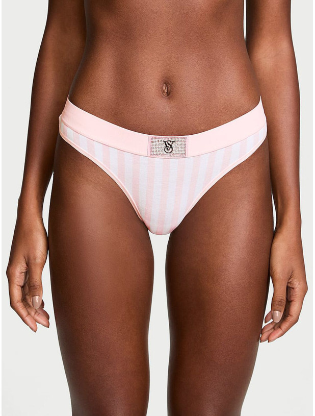 Комплект Білизни Victoria's Secret The T-Shirt Shine Patch Lightly Lined Wireless Bra & Logo Cotton Shine Patch Thong Panty_5