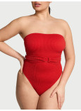 Суцільний Купальник Монокіні Victoria's Secret Swim Crinkle Belted Strapless One-Piece Swimsuit_1